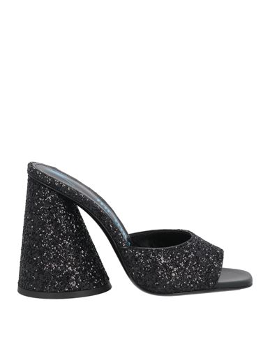 Attico Luz 105mm Glitter-embellished Sandals In Black