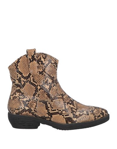 Shop Francesco Milano Woman Ankle Boots Camel Size 7 Textile Fibers In Beige