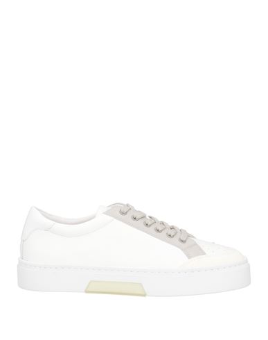 Shop Giorgio Armani Man Sneakers Off White Size 9 Leather