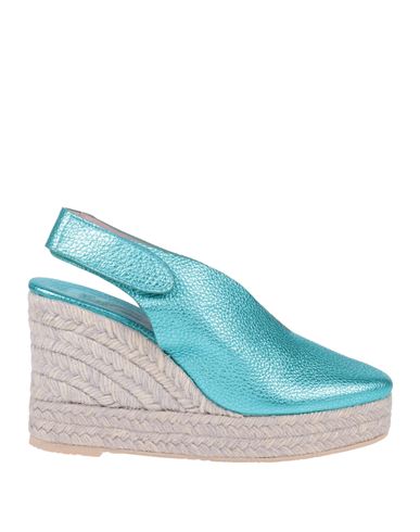 Ras Woman Espadrilles Turquoise Size 10 Leather In Blue