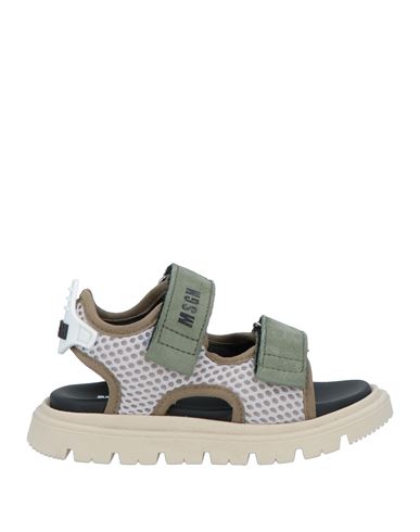 Msgm Babies'  Toddler Boy Sandals Military Green Size 10c Leather, Textile Fibers In Multi