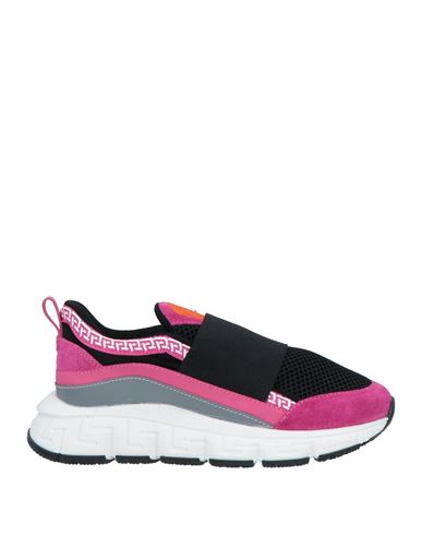 Shop Versace Young Toddler Girl Sneakers Magenta Size 10c Calfskin, Textile Fibers
