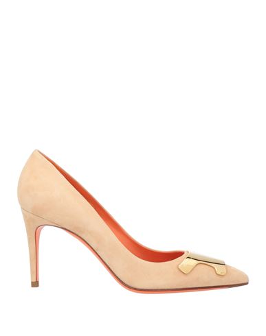 Santoni Woman Pumps Sand Size 8 Leather In Orange