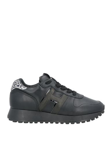 Hogan Woman Sneakers Black Size 8.5 Leather