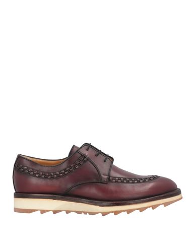 Shop A.testoni A. Testoni Man Lace-up Shoes Burgundy Size 8.5 Calfskin In Red