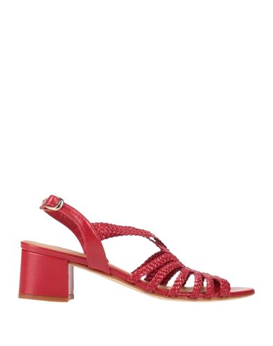 NAGUISA NAGUISA WOMAN SANDALS RED SIZE 6 LEATHER