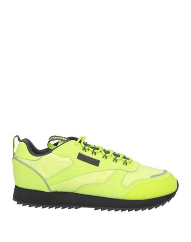 Reebok Woman Sneakers Acid Green Size 11 Leather, Textile Fibers