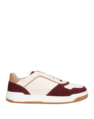 Brunello Cucinelli Man Sneakers Burgundy Size 12 Leather In Red