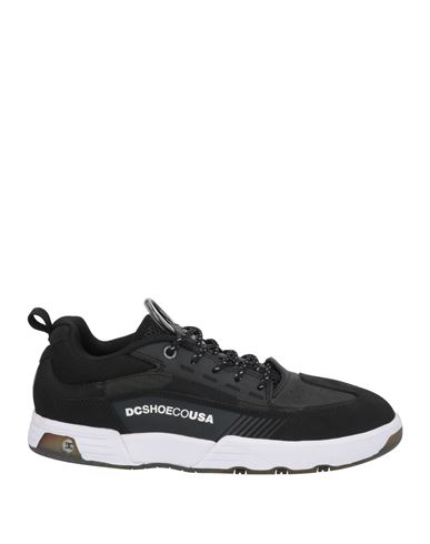 Dc Shoes Man Sneakers Black Size 9 Leather, Textile Fibers
