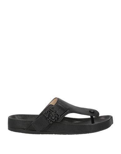 Shop Loewe Woman Thong Sandal Black Size 6 Leather