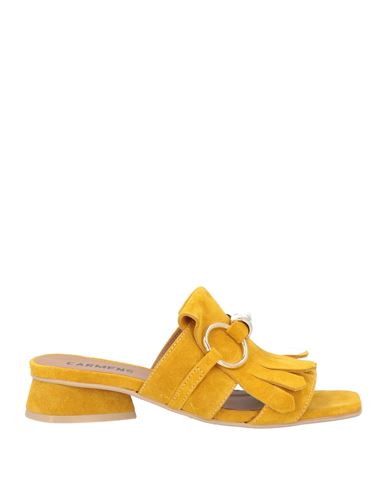 Shop Carmens Woman Sandals Ocher Size 7 Leather In Yellow