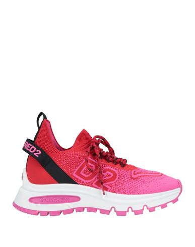 Dsquared2 Woman Sneakers Fuchsia Size 8 Textile Fibers, Leather In Pink