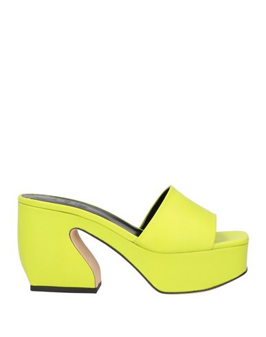 Si Rossi By Sergio Rossi Woman Sandals Acid Green Size 10 Leather
