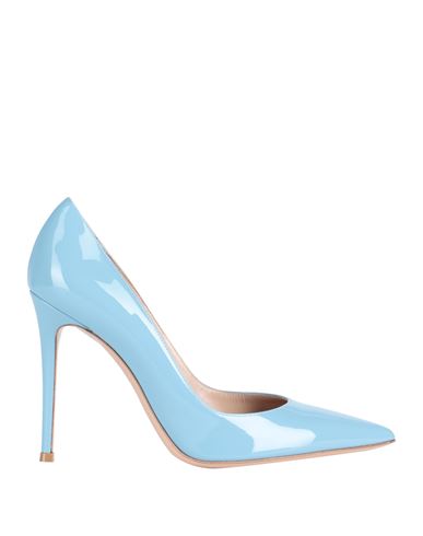 Gianvito Rossi Woman Pumps Light Blue Size 9.5 Leather