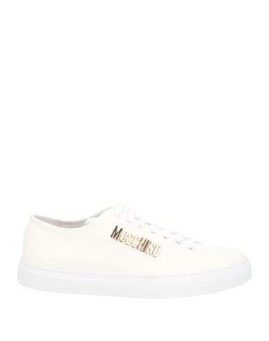 Moschino Man Sneakers Ivory Size 11 Textile Fibers In White