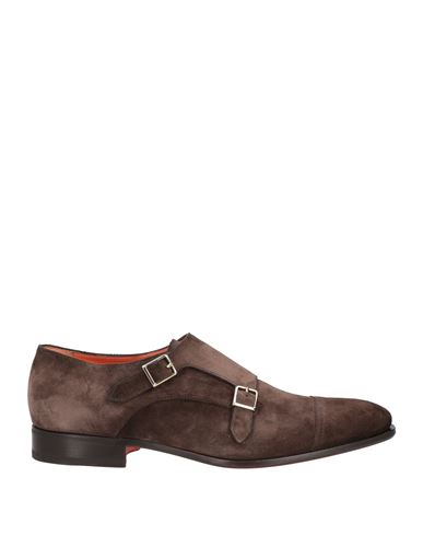 Shop Santoni Man Loafers Dark Brown Size 8.5 Leather