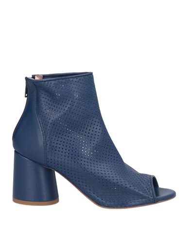 Anna F . Woman Ankle Boots Blue Size 6 Leather