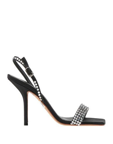 Eddy Daniele Woman Sandals Black Size 8 Textile Fibers, Swarovski Crystal