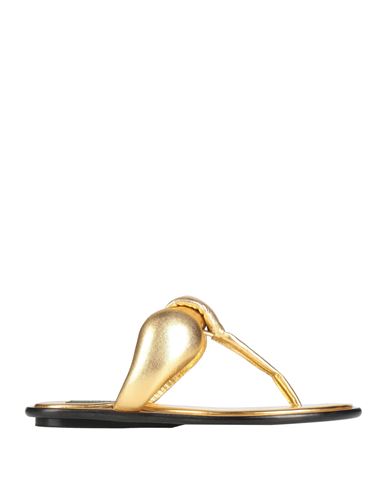 Pucci Woman Thong Sandal Platinum Size 7 Leather In Grey