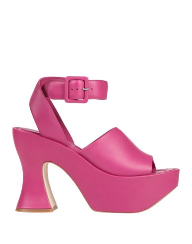 Paloma Barceló Woman Sandals Fuchsia Size 8 Leather In Pink