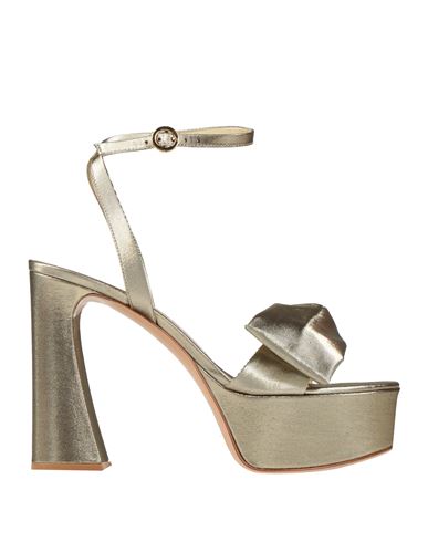 Gianvito Rossi Woman Sandals Gold Size 9.5 Textile Fibers