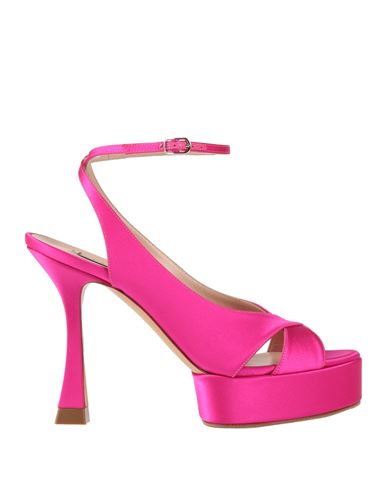 Casadei Woman Sandals Fuchsia Size 8 Textile Fibers In Pink