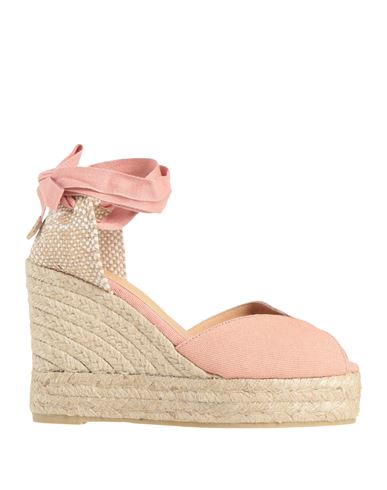 Shop Castaã±er Castañer Woman Espadrilles Pastel Pink Size 7.5 Textile Fibers