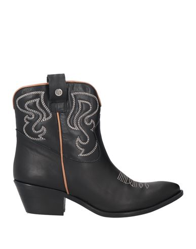 Shop Gisel Moire Gisél Moiré Woman Ankle Boots Black Size 7 Calfskin