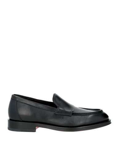 Shop Santoni Man Loafers Black Size 9 Leather
