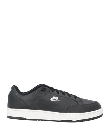 Nike Man Sneakers Black Size 8 Leather, Textile Fibers