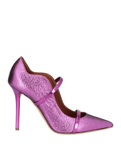 Malone Souliers Woman Pumps Fuchsia Size 7.5 Leather, Textile Fibers In Pink