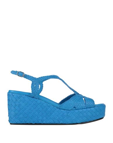 Pons Quintana Woman Sandals Azure Size 6 Leather In Blue