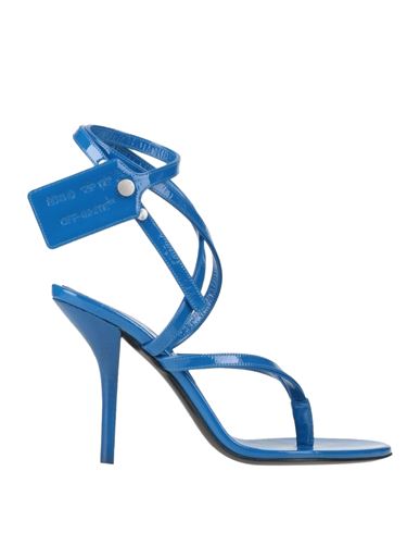 Off-white Woman Thong Sandal Bright Blue Size 9 Calfskin