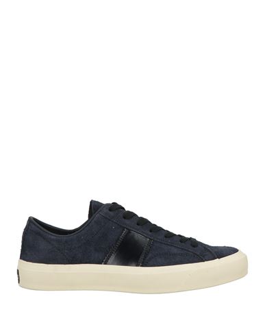 Tom Ford Man Sneakers Navy Size 8.5 Leather In Blue