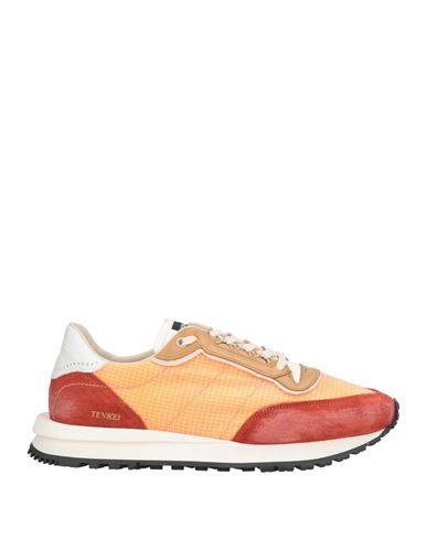 Hidnander Man Sneakers Orange Size 11 Textile Fibers, Leather In Multi