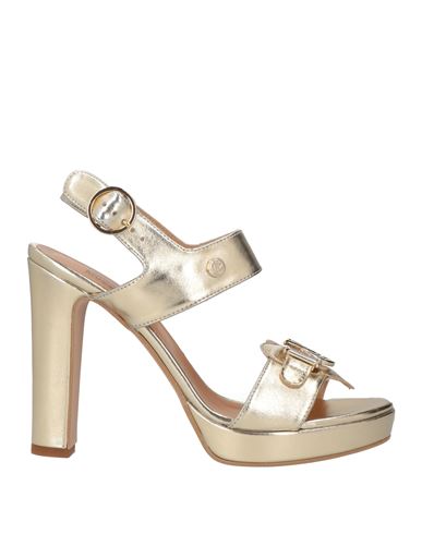 Love Moschino Woman Sandals Gold Size 10 Rubber