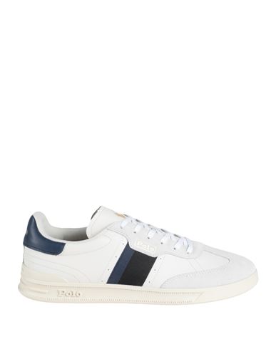 Shop Polo Ralph Lauren Man Sneakers White Size 9 Leather, Textile Fibers