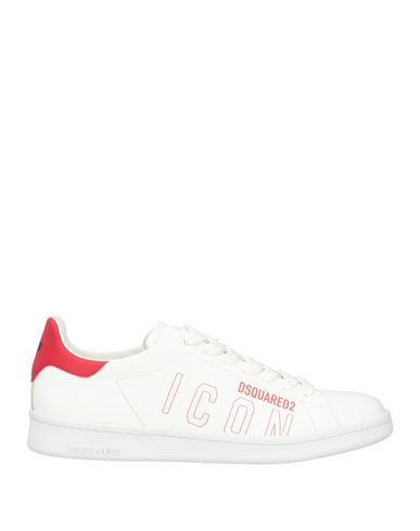 Shop Dsquared2 Man Sneakers White Size 7 Leather
