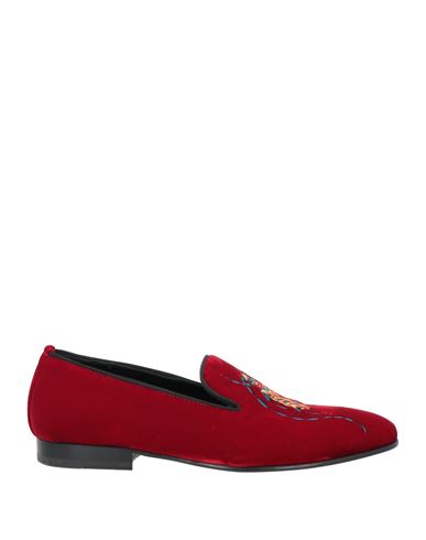 Shop Roberto Cavalli Man Loafers Red Size 6 Textile Fibers