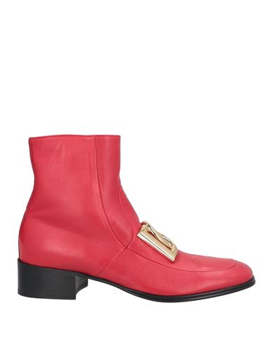 Dolce & Gabbana Man Ankle Boots Red Size 8 Leather