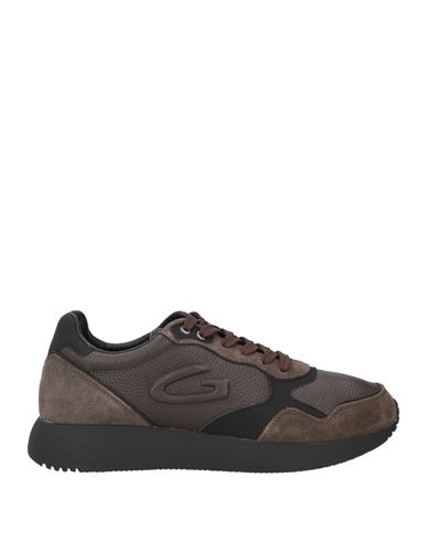 Shop Alberto Guardiani Man Sneakers Dark Brown Size 9 Leather