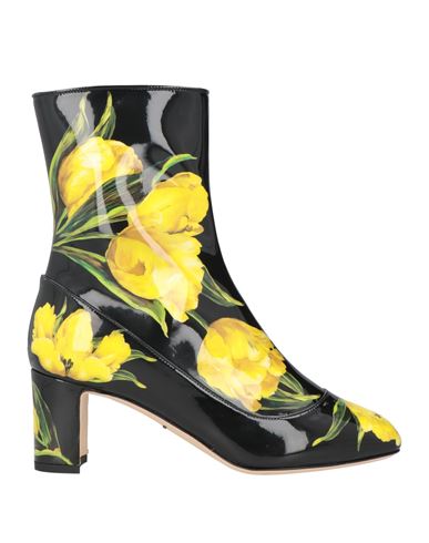 Dolce & Gabbana Woman Ankle Boots Black Size 7.5 Calfskin, Polyurethane, Polyester