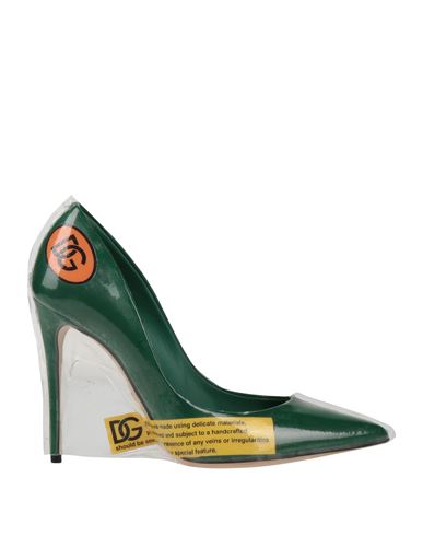 Dolce & Gabbana Woman Pumps Green Size 7.5 Calfskin, Polyurethane
