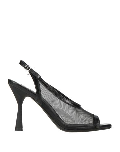 Agl Attilio Giusti Leombruni Agl Woman Sandals Black Size 11 Leather, Textile Fibers