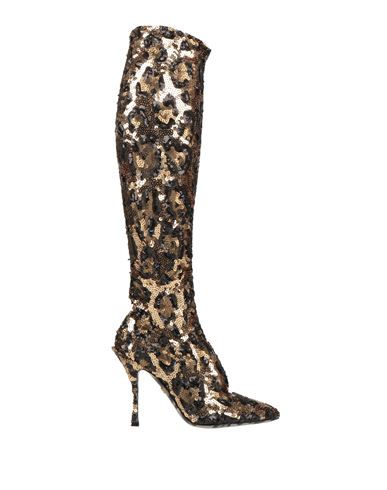 Dolce & Gabbana Woman Boot Gold Size 7 Textile Fibers