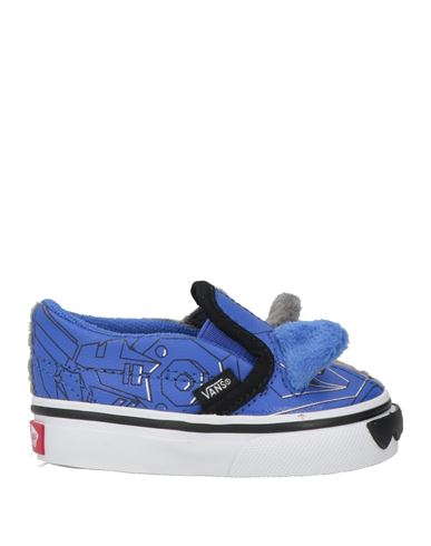 Vans Babies'  Slip-on V Cyber Wolf Glow Dgybu Newborn Sneakers Blue Size 2c Leather, Textile Fibers