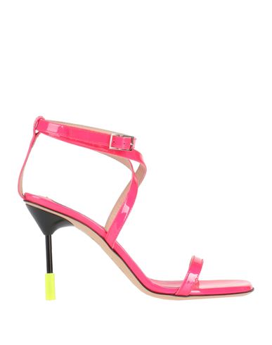 Shop Msgm Woman Sandals Fuchsia Size 7 Leather In Pink