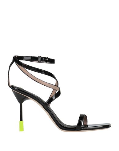 Msgm Woman Sandals Black Size 6 Leather In 99 Black