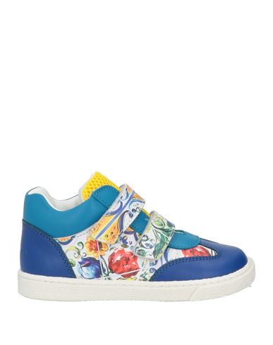 Shop Dolce & Gabbana Toddler Boy Sneakers Blue Size 9.5c Calfskin, Polyester