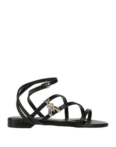 Patrizia Pepe Woman Sandals Black Size 7 Leather In Black